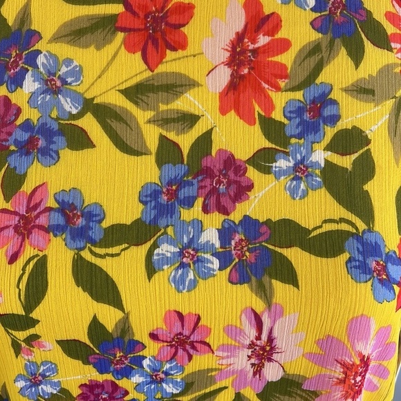 NWT Calvin Klein Sleeveless Dress SZ 2 Yellow Floral Short Slip Dress - Picture 4 of 14